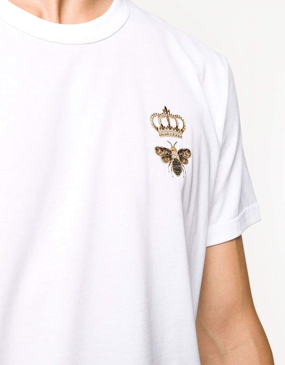 Embroidered Piqué T-Shirt in White