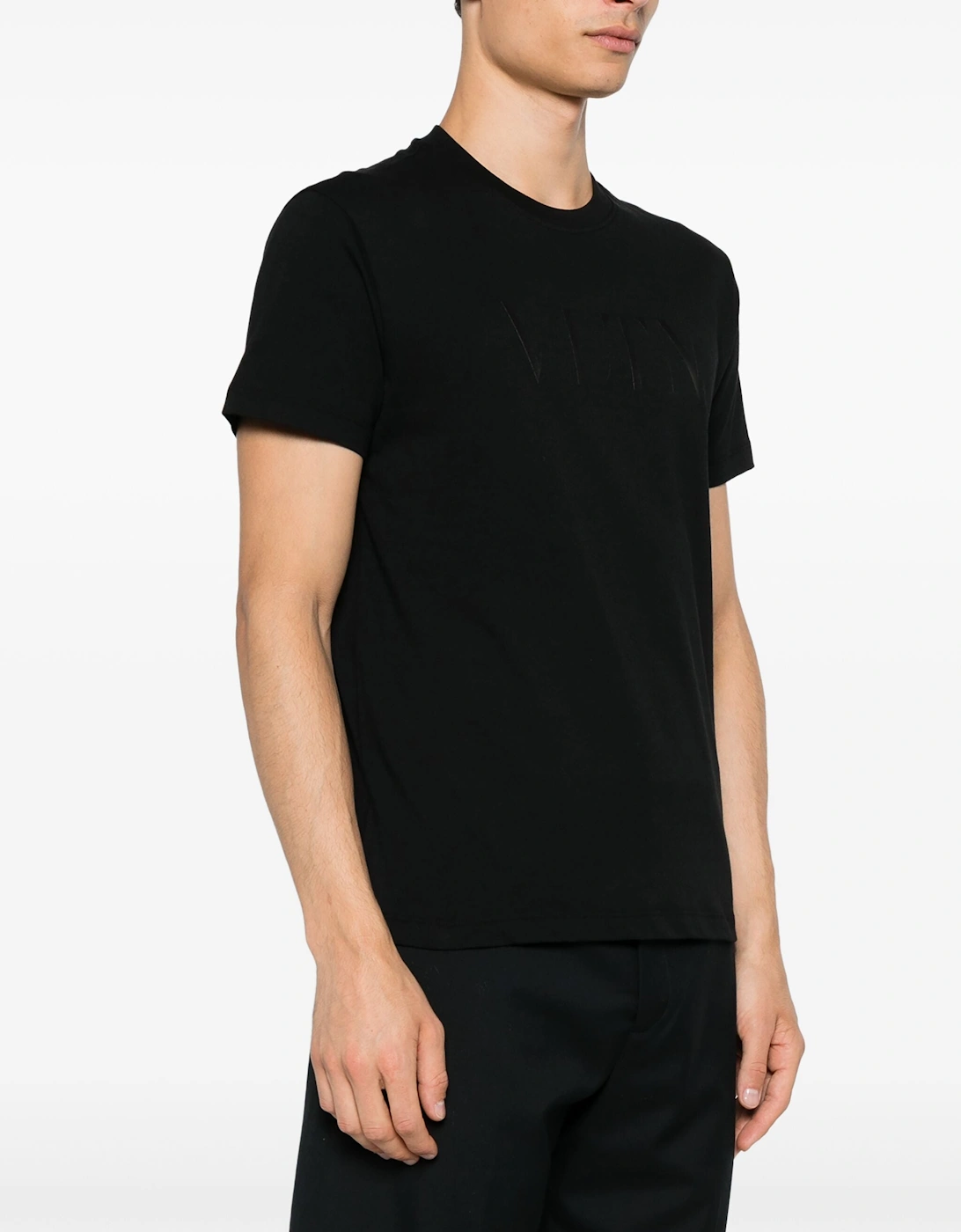 Black VLTN Printed T-Shirt in Black