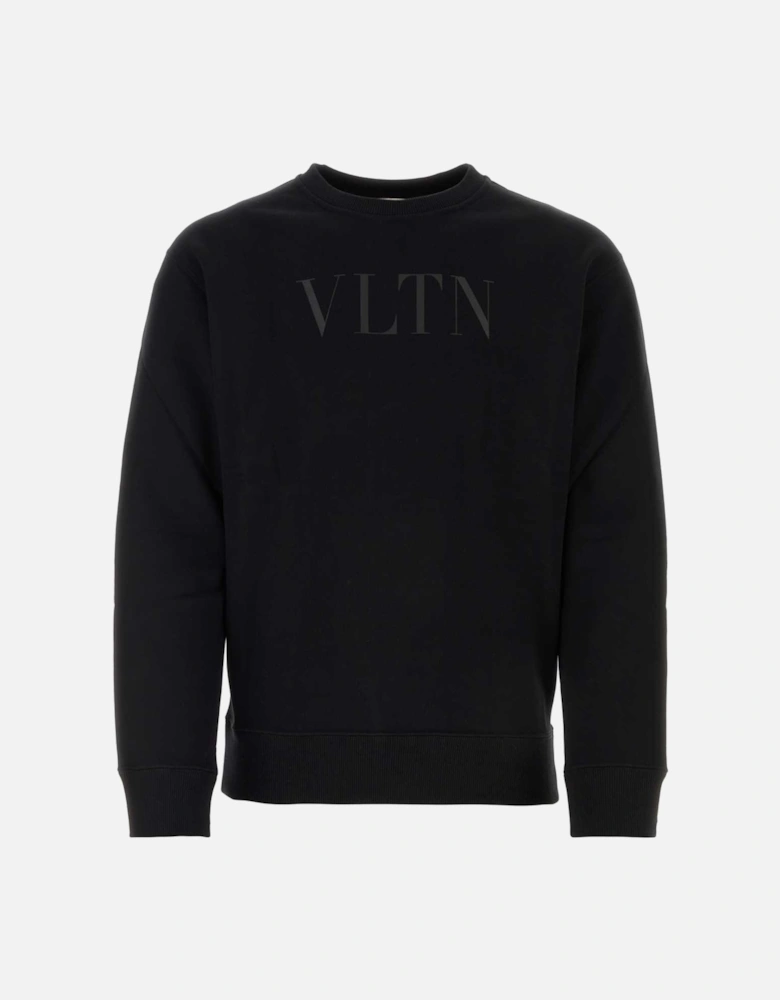 Black VLTN Logo Printed Sweatshirt in Black