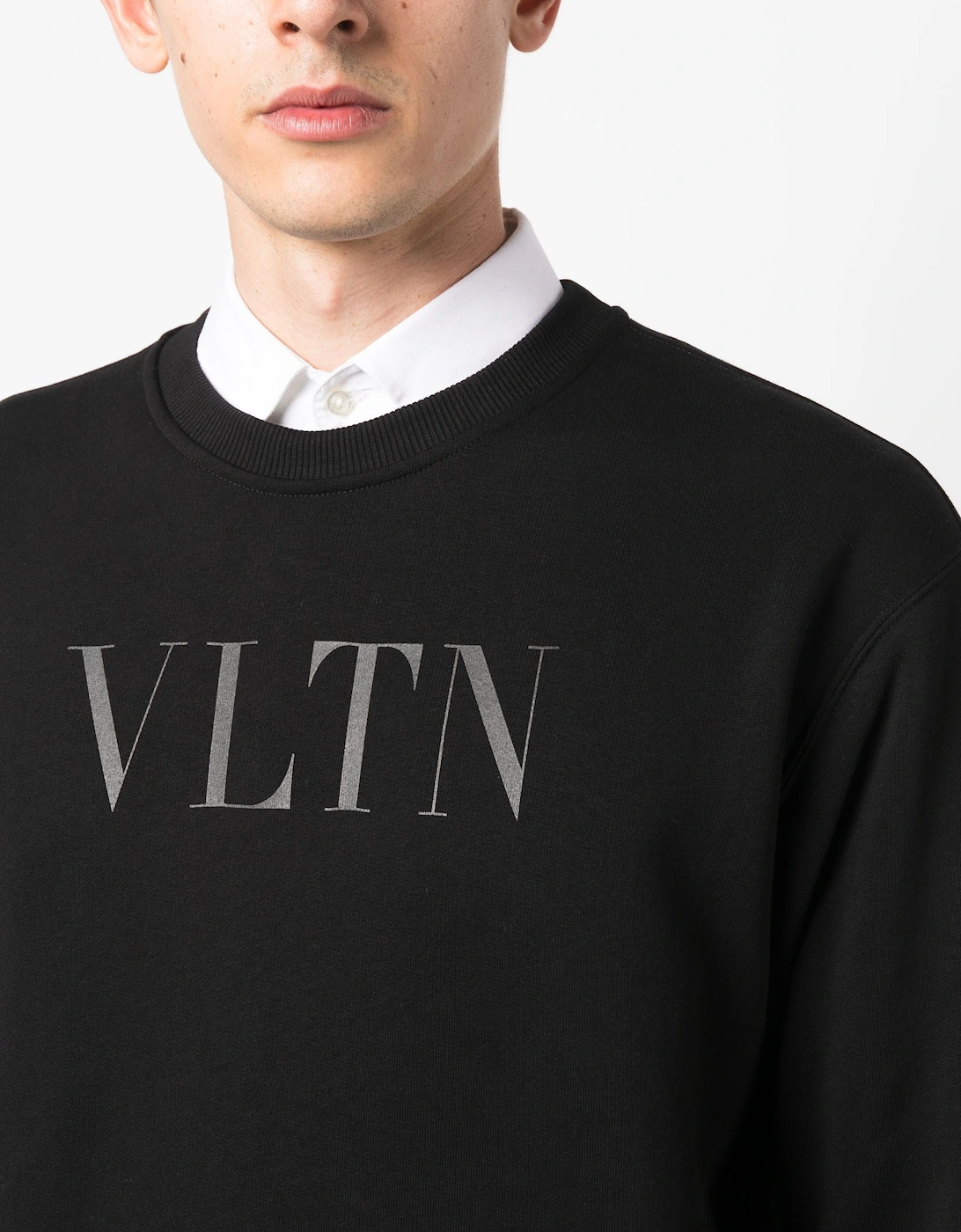 Black VLTN Logo Printed Sweatshirt in Black