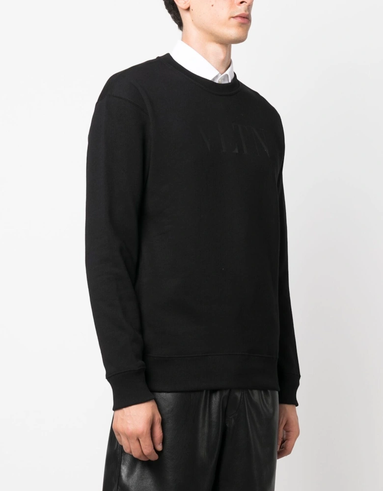 Black VLTN Logo Printed Sweatshirt in Black