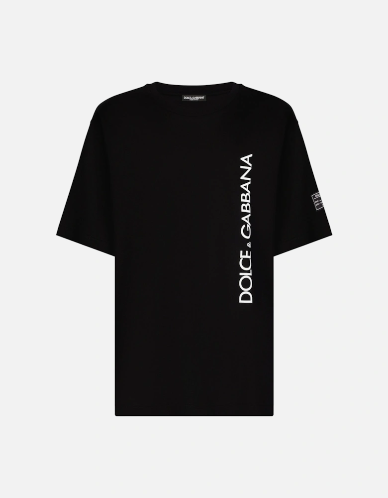 Vertical Logo Printed T-Shirt in Black