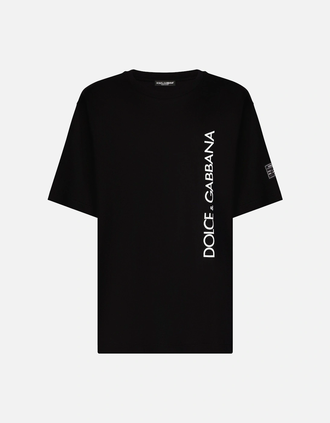 Vertical Logo Printed T-Shirt in Black, 6 of 5