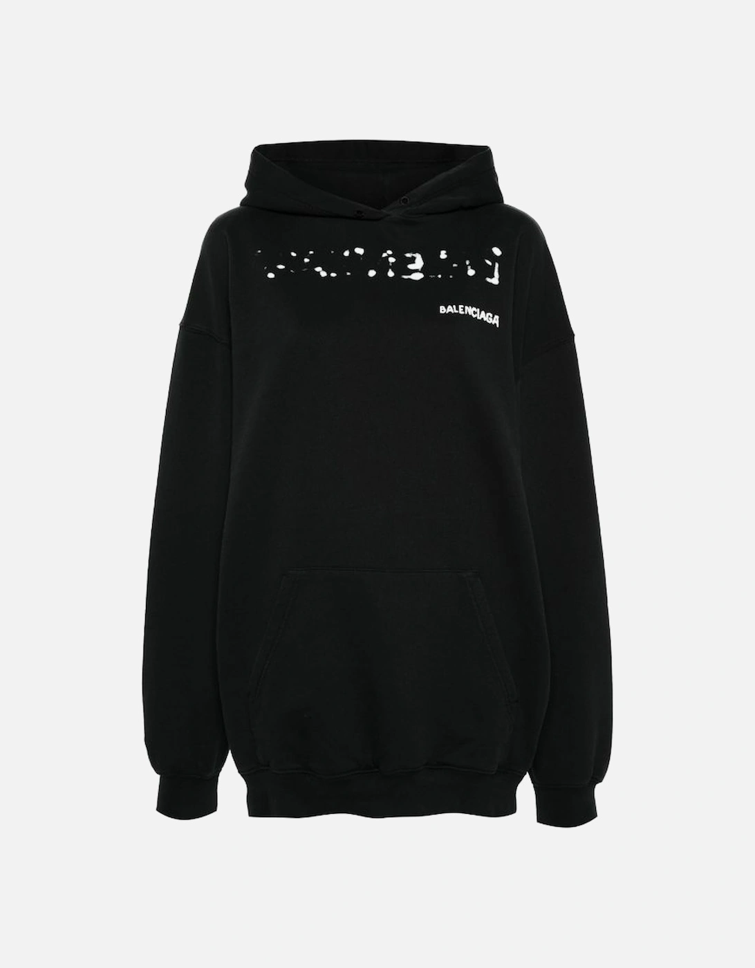 Hand Drawn-logo Cotton Hoodie Black, 4 of 3