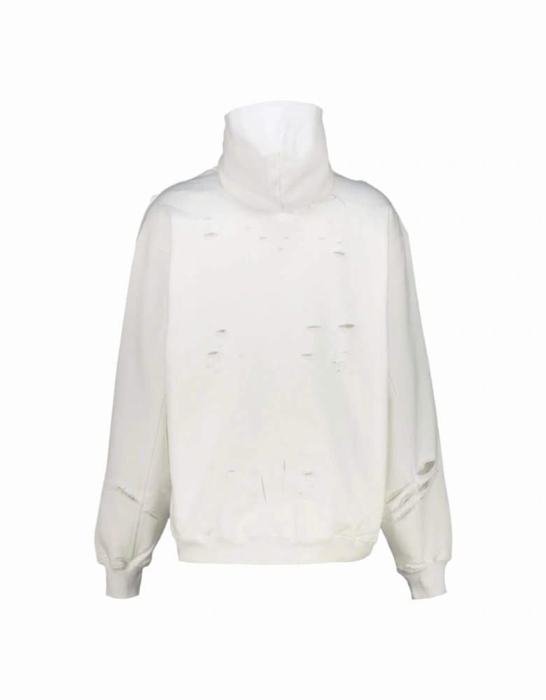 Caps Destroyed Oversize Fit Hoodie White