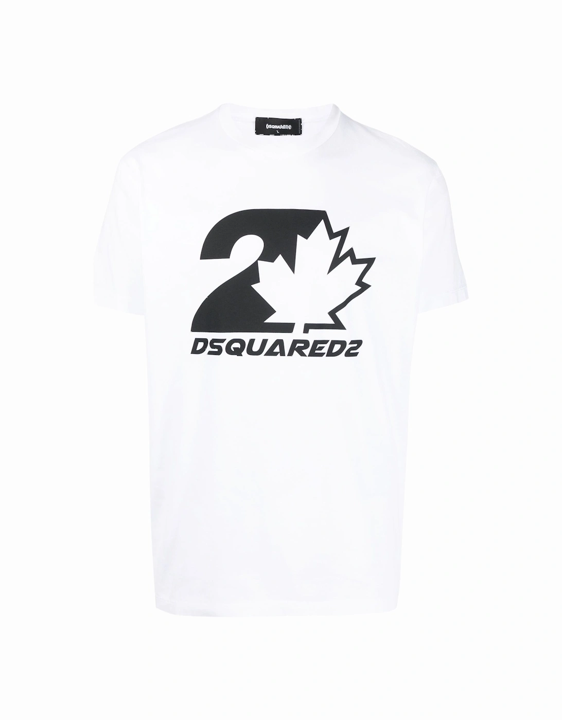 Bold Maple Leaf Logo Printed T-Shirt in White, 6 of 5