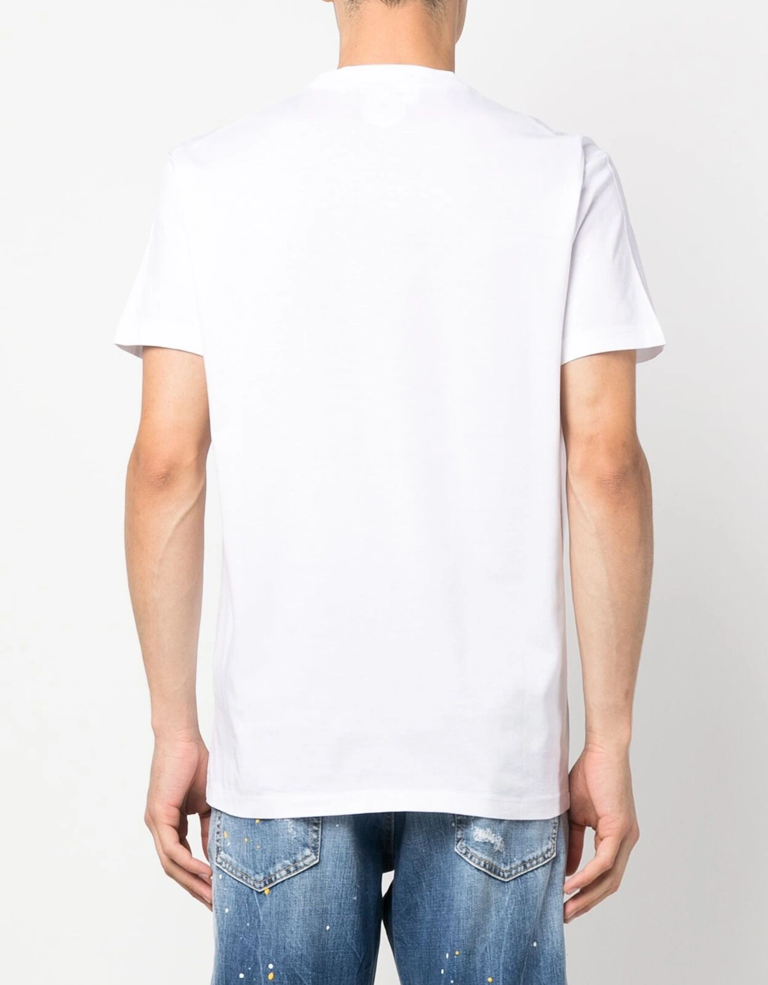 Bold Maple Leaf Logo Printed T-Shirt in White