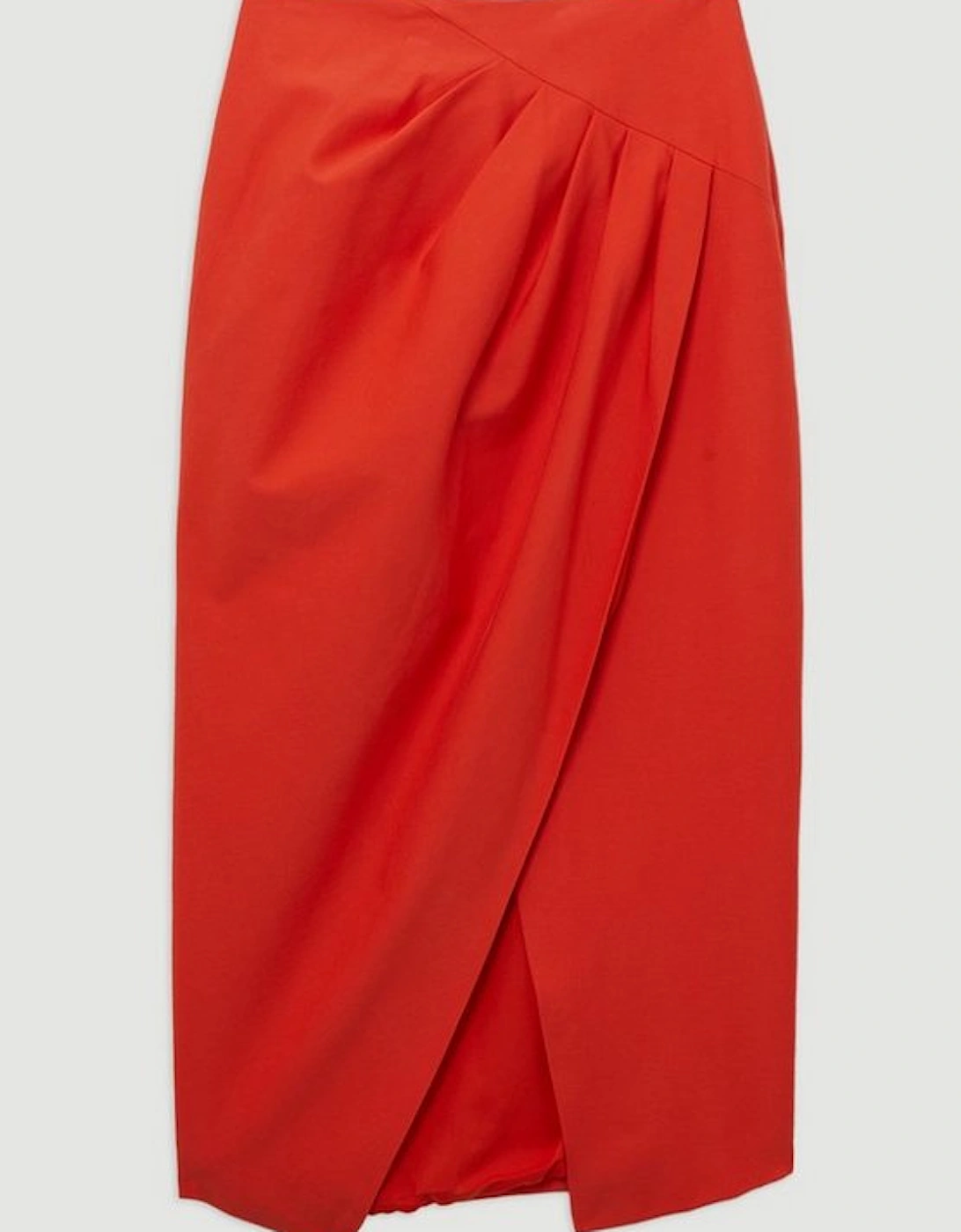 Tailored Pleat Thigh High Split Midaxi Skirt