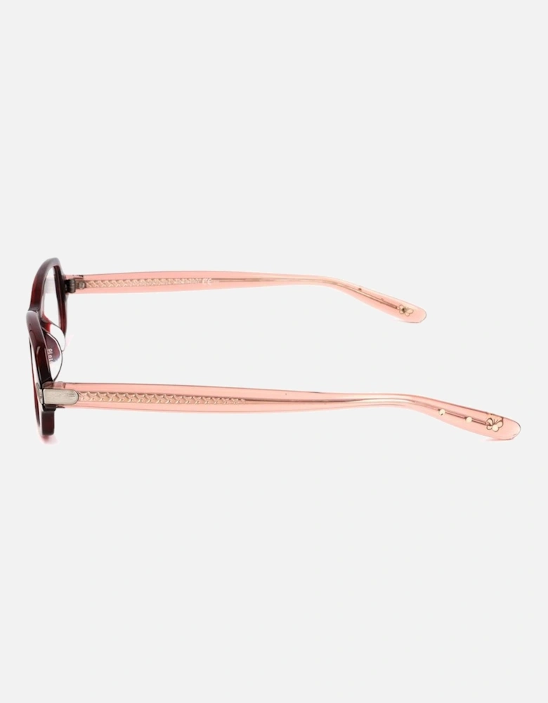 Transparent Pink Burgundy Dial Plastic Bracelet Watch Women - Bicolor