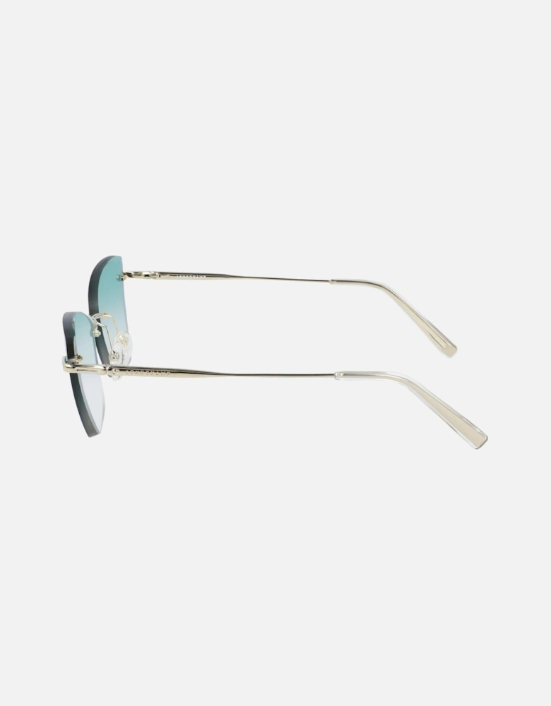 Metal Bracelet Watch with Gradient Blue Glass Women - Gold Sunglasses