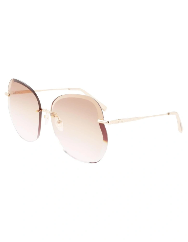 Gradient Orange Dial Metal Bracelet Watch Women - Gold Sunglasses