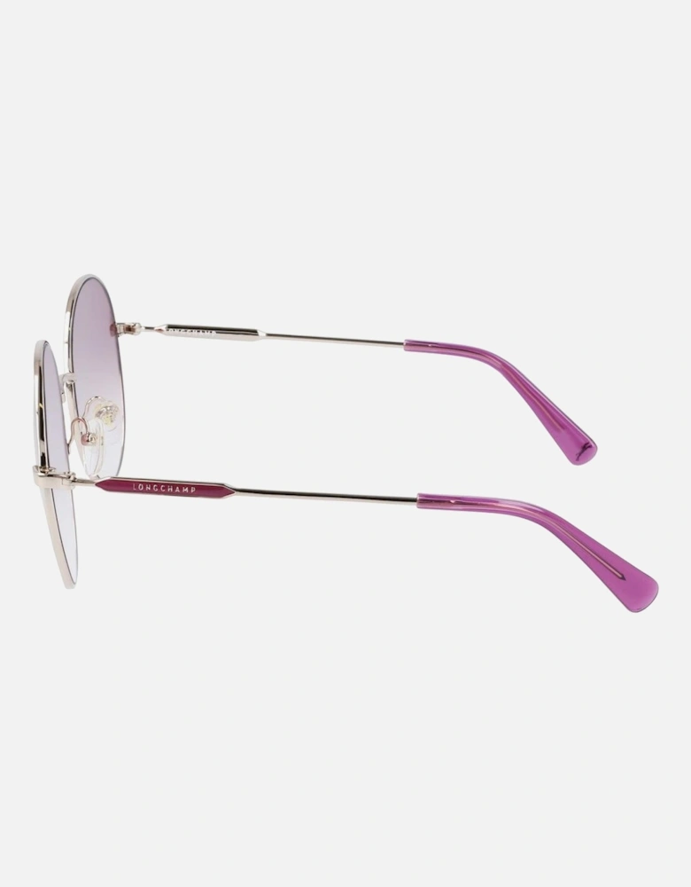 Gradient Pink Glass Golden Dial Metal Bracelet Watch Women Sunglasses