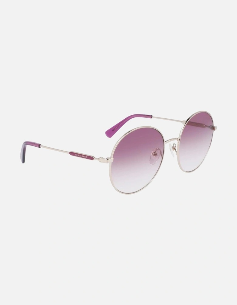 Gradient Pink Glass Golden Dial Metal Bracelet Watch Women Sunglasses