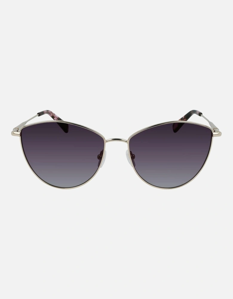 Metal Bracelet Watch with Purple Glass Women - Gold Sunglasses