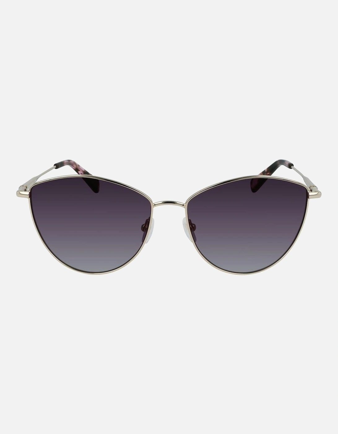 Metal Bracelet Watch with Purple Glass Women - Gold Sunglasses
