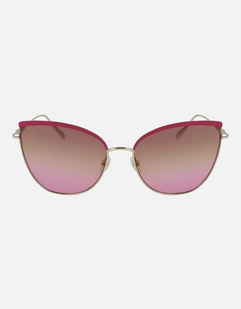 Metal Bracelet Watch with Gradient Glass Women - Gold Sunglasses