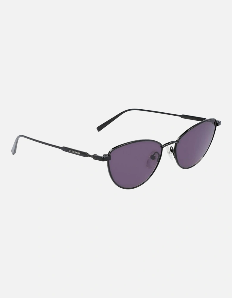 Metal Bracelet Watch with Black Dial Women Sunglasses