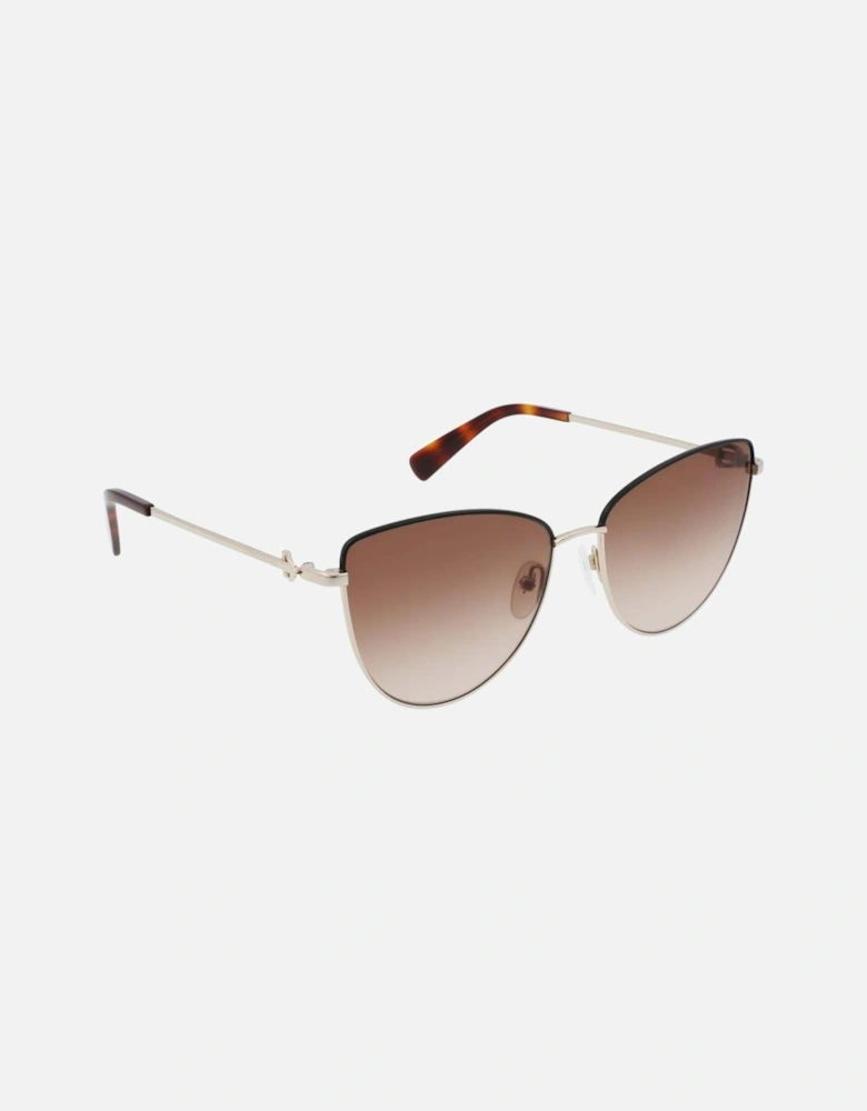 Gradient Brown Metal Bracelet Watch Women - Gold Sunglasses