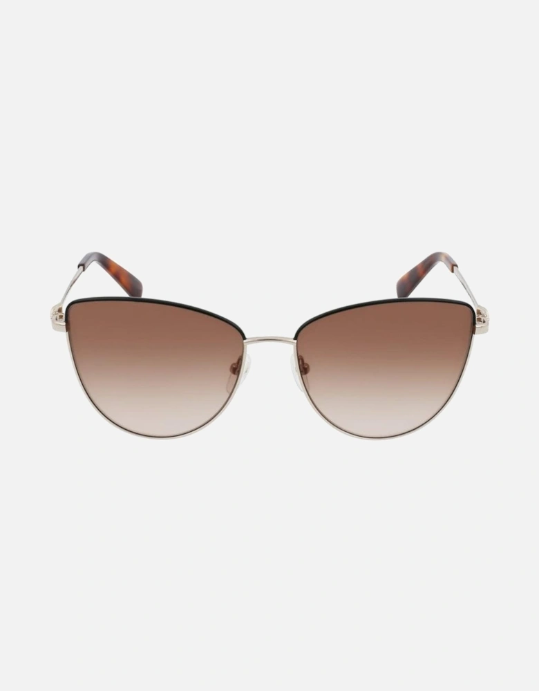 Gradient Brown Metal Bracelet Watch Women - Gold Sunglasses
