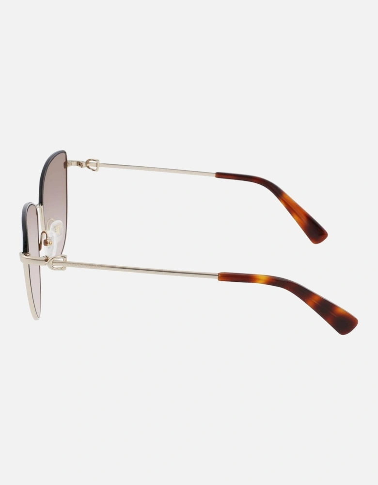 Gradient Brown Metal Bracelet Watch Women - Gold Sunglasses