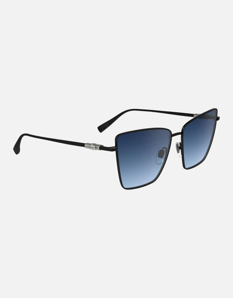 Metal Bracelet Watch with Black Dial Women Sunglasses