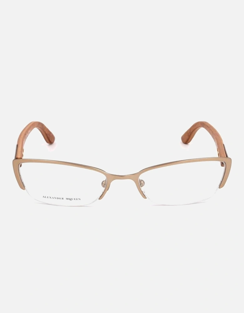 Metal Bracelet Semi-Matte Brown Dial Watch Women Frames