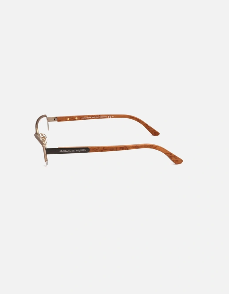 Metal Bracelet Semi-Matte Brown Dial Watch Women Frames