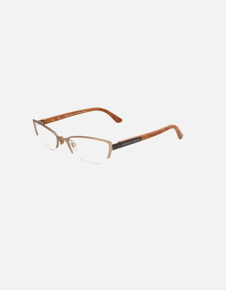 Metal Bracelet Semi-Matte Brown Dial Watch Women Frames