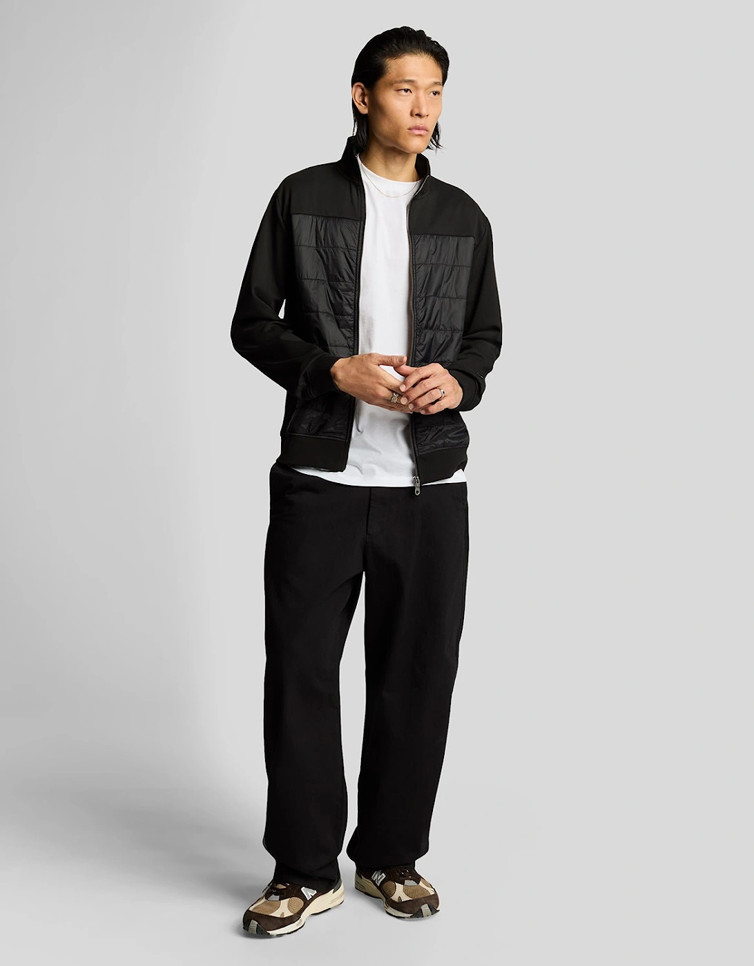 Interlock Hybrid Panelled Bomber Jacket