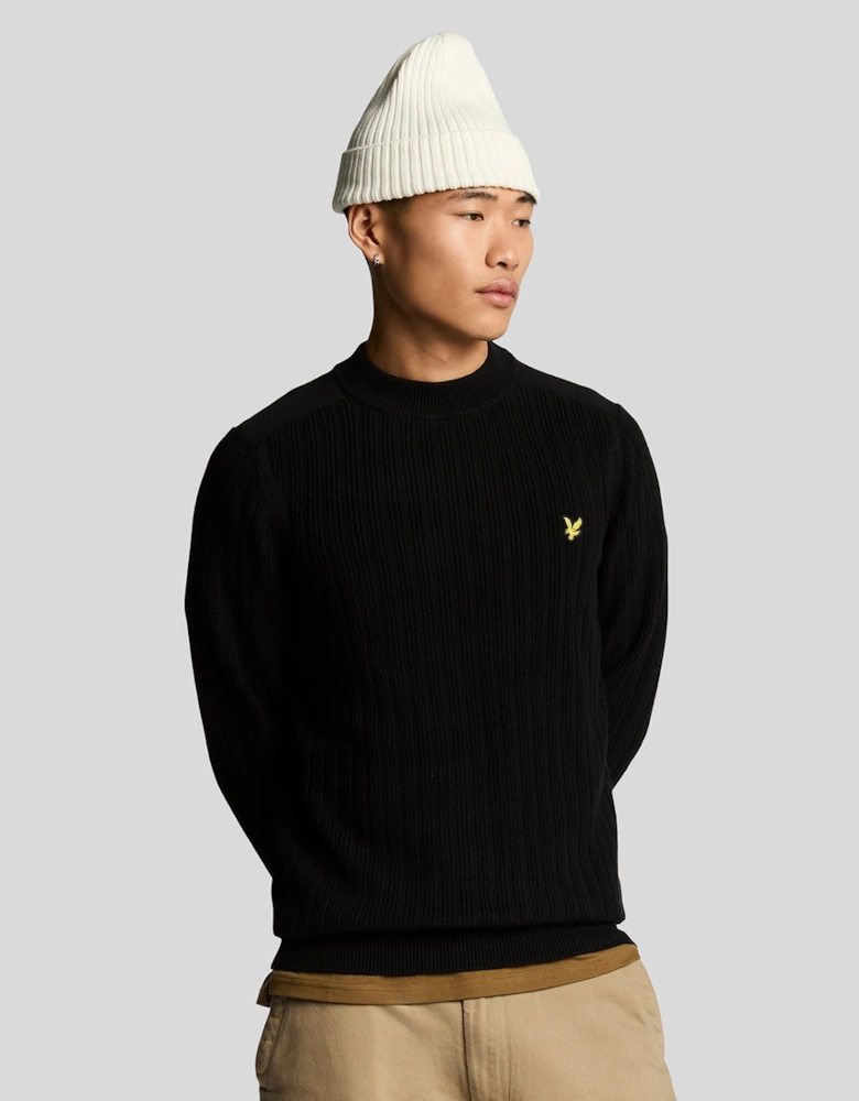 Ribbed Mock Neck Jumper