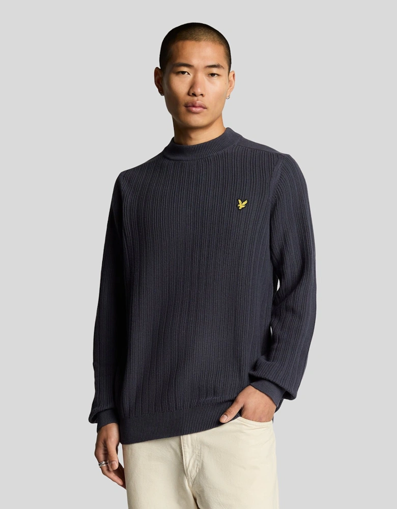 Ribbed Mock Neck Jumper