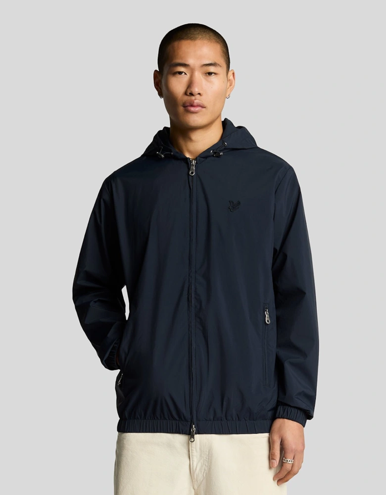 Tonal Eagle Hooded Bomber Jacket