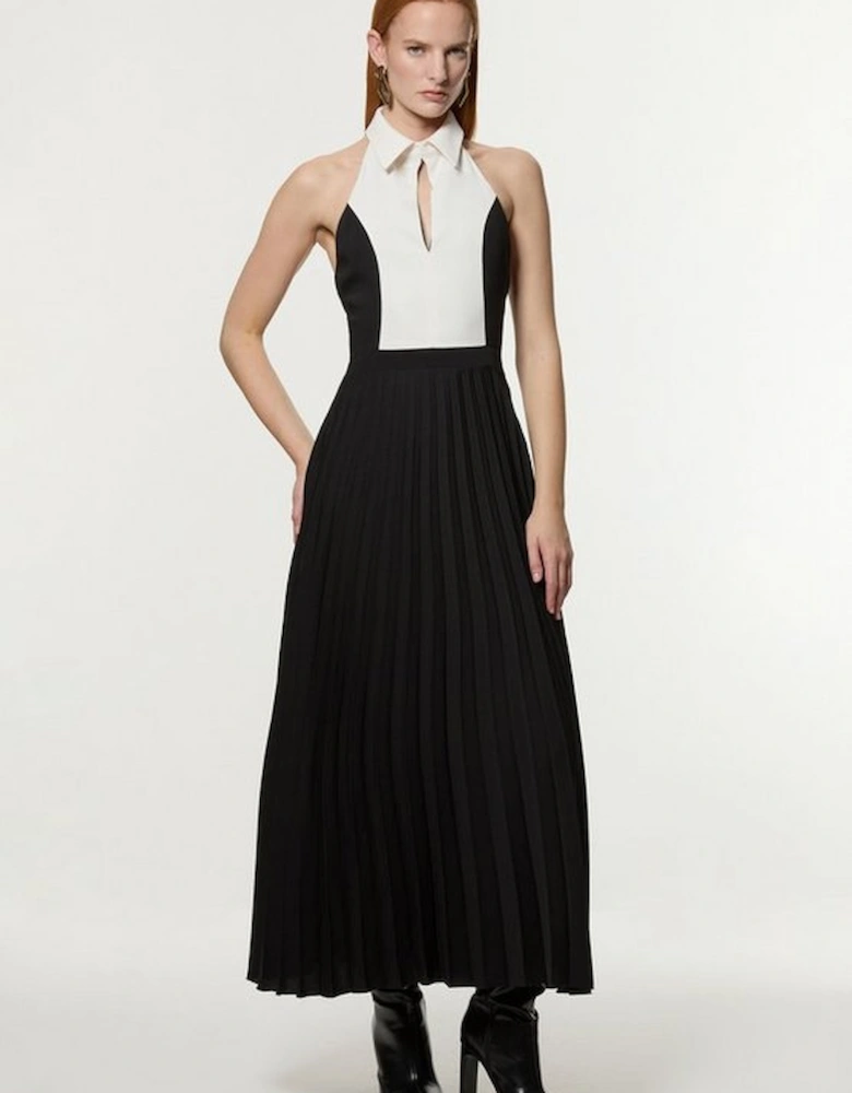 Petite Contrast Detail Full Skirt Tailored Maxi Dress