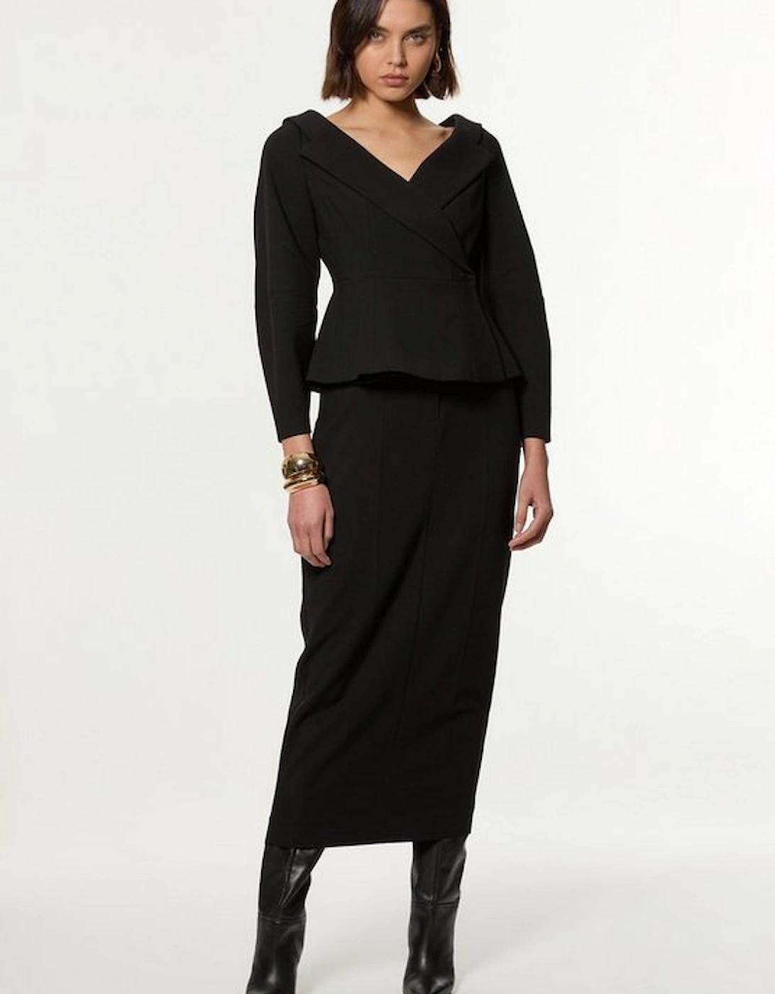 Compact Stretch Essential Tailored Maxi Skirt