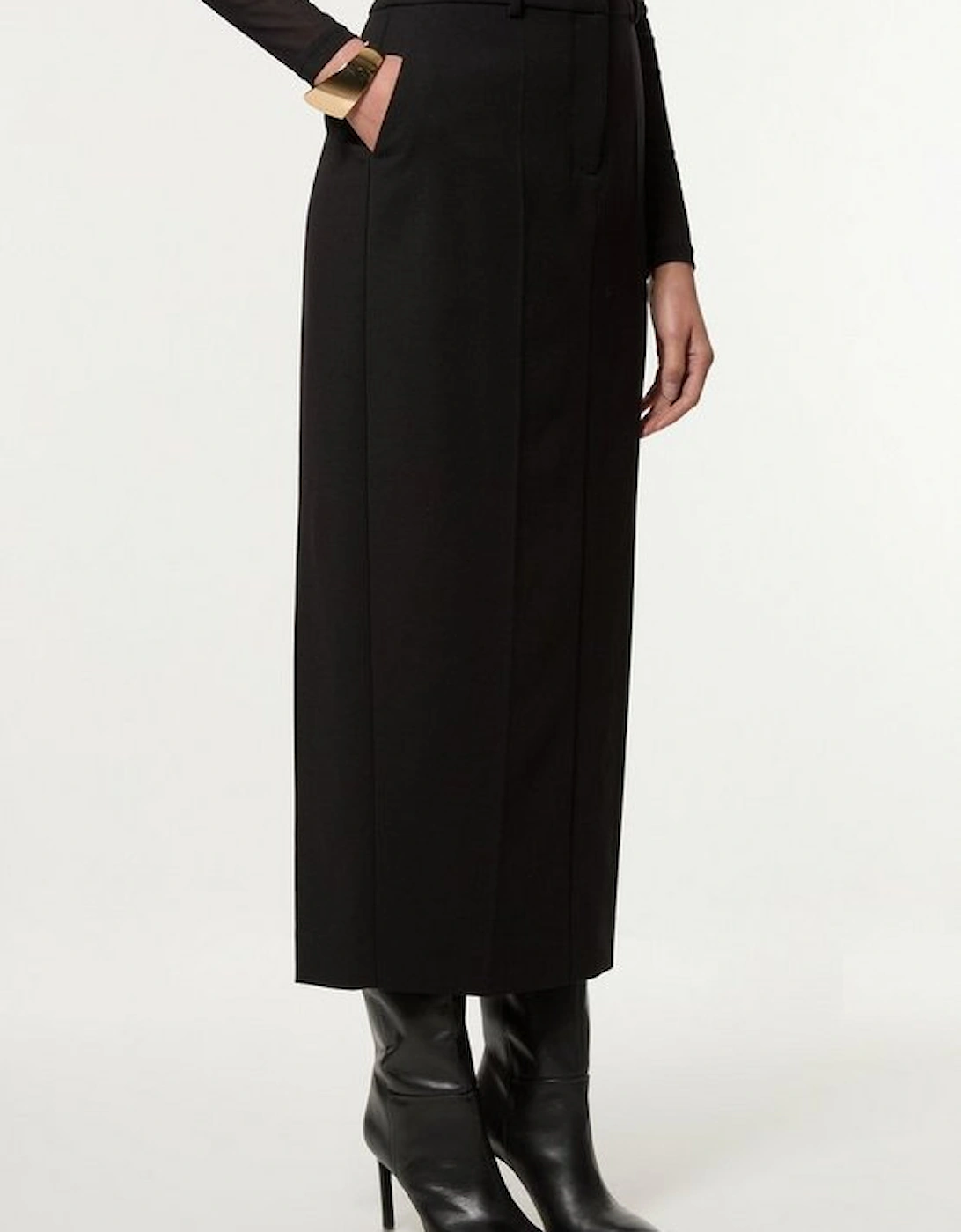 Compact Stretch Essential Tailored Maxi Skirt