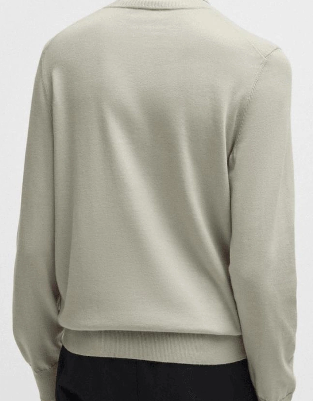 Avac Embroidered Logo Beige Turtle Neck Jumper