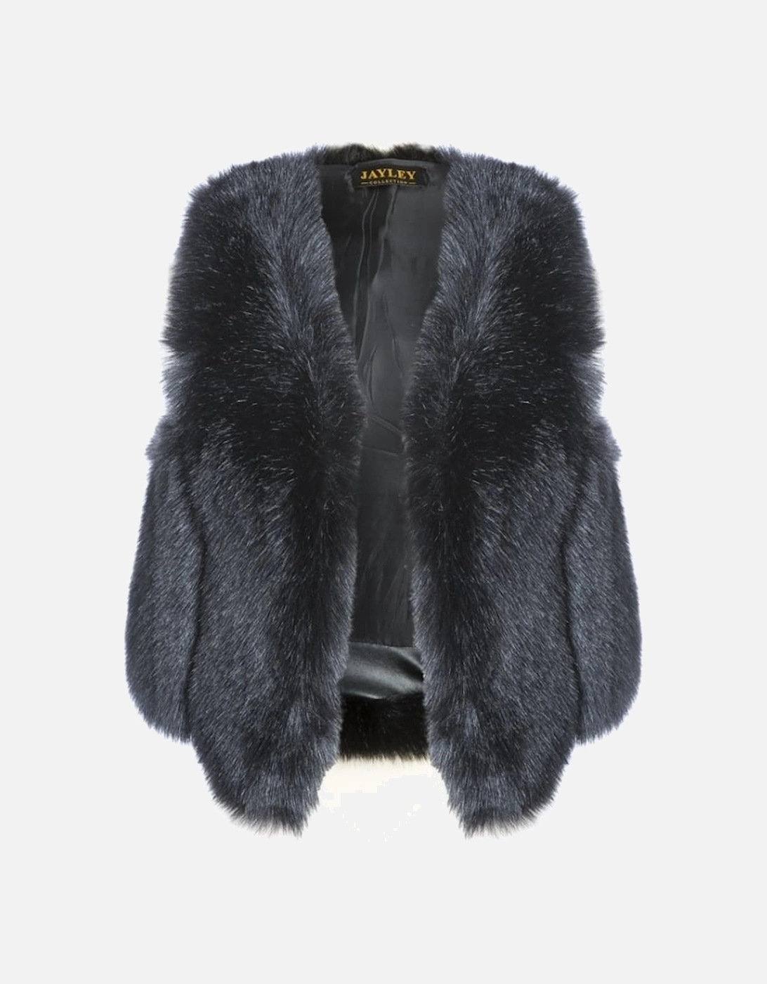 Black Cropped Faux Fur Gilet
