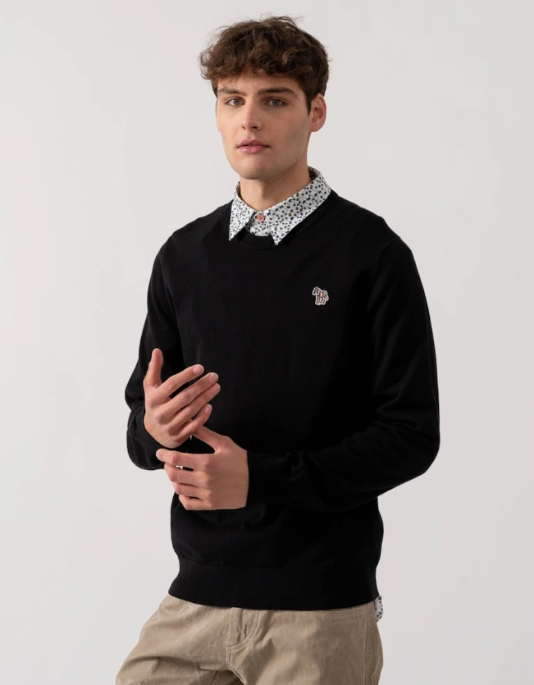 PS Mens Crew Neck Zebra Badge Jumper