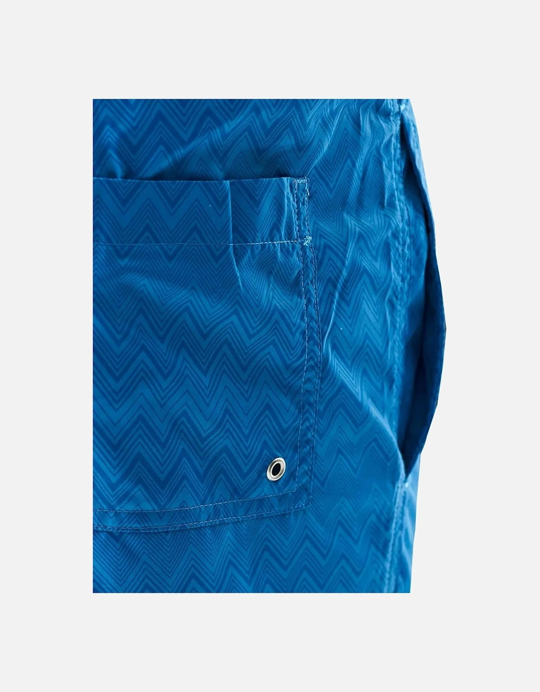 Tonal Zig Zag Swim Shorts in Blue