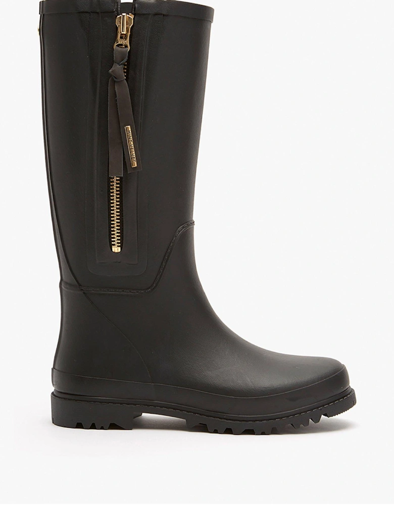 April Zip Detail Wellies - Black 