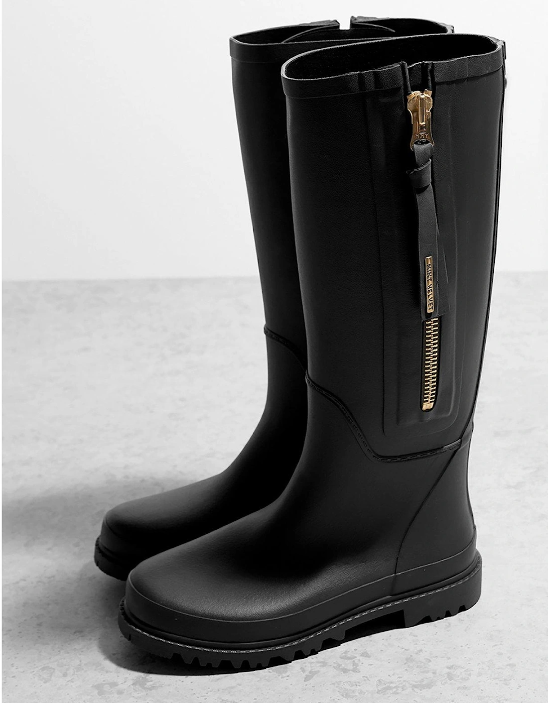 April Zip Detail Wellies - Black 