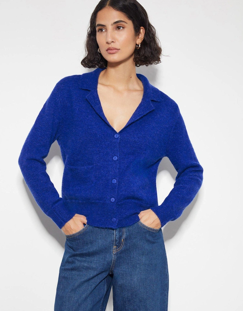 Cora Collar Cardigan Cobalt - Blue