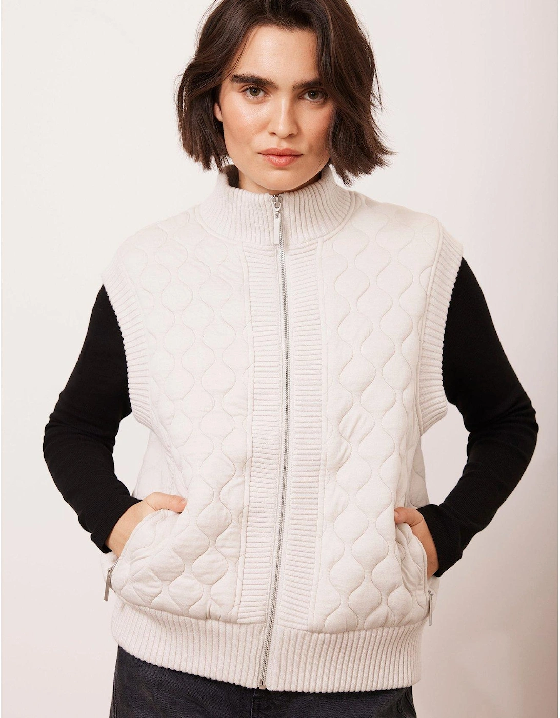 Quilt Gilet - Ivory, 2 of 1