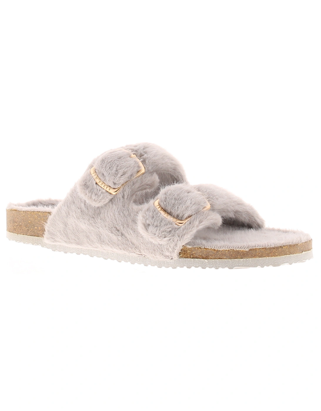 Womens Slippers Fluffy Fayies grey UK Size, 6 of 5