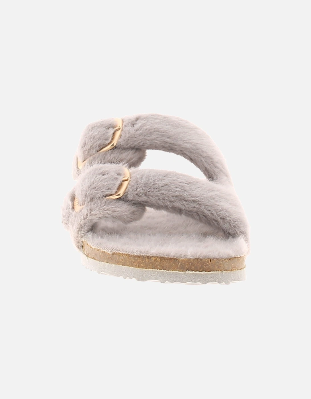 Womens Slippers Fluffy Fayies grey UK Size