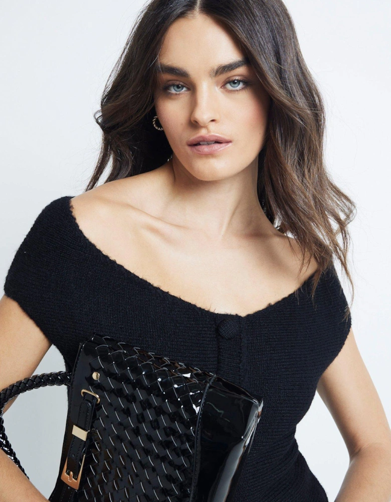 Off Shoulder Bandeau Top - Black