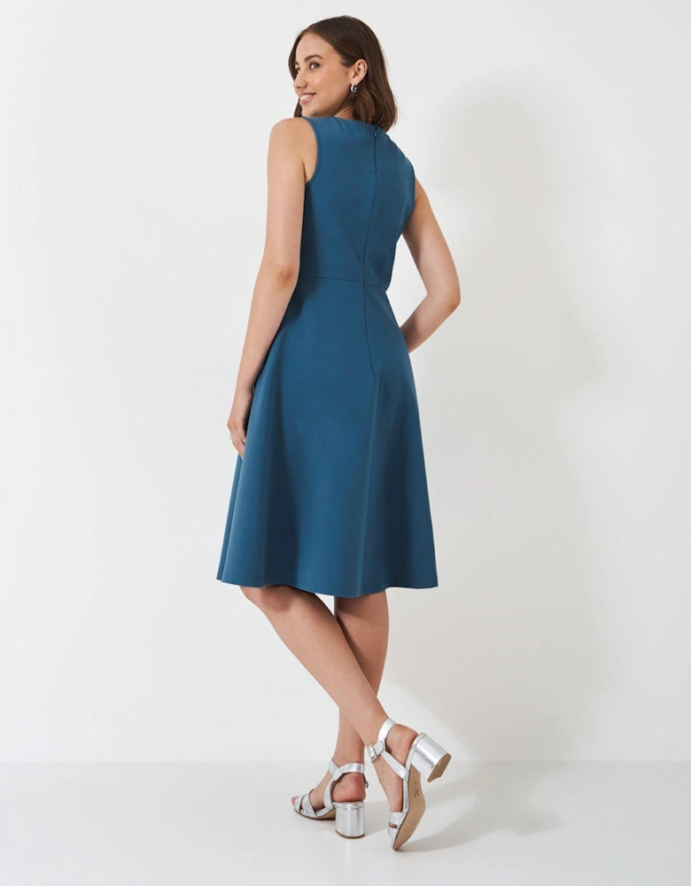 Eva Sleeveless Ponte Dress - Blue