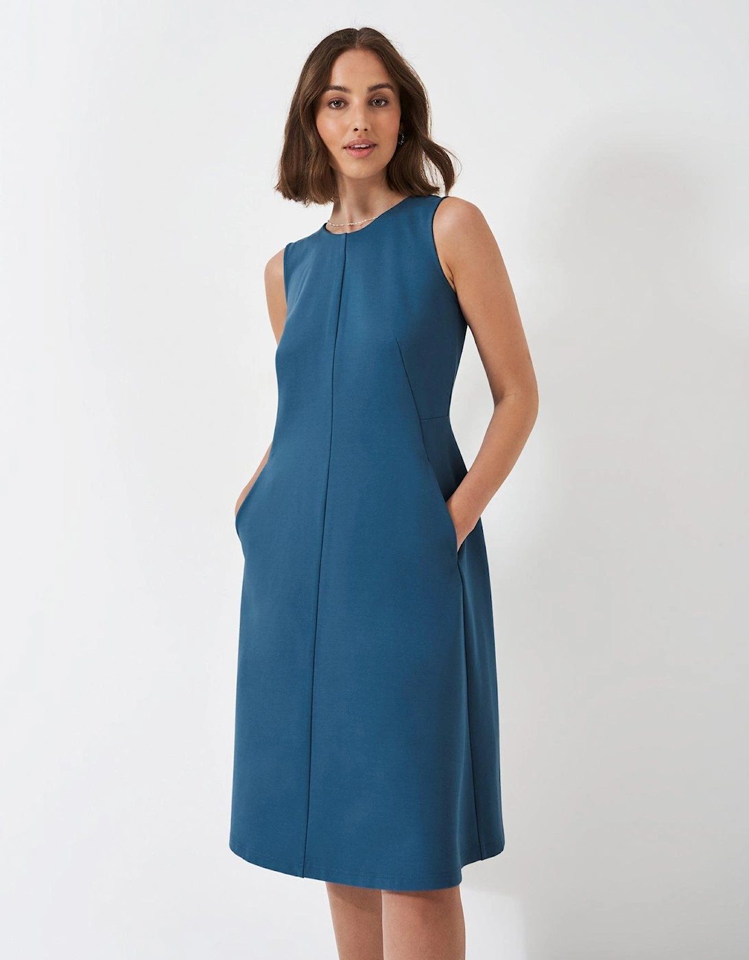 Eva Sleeveless Ponte Dress - Blue