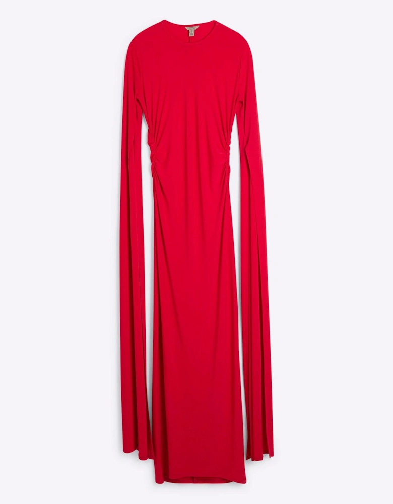 Flare Split Sleeve Maxi Dress - Bright Red