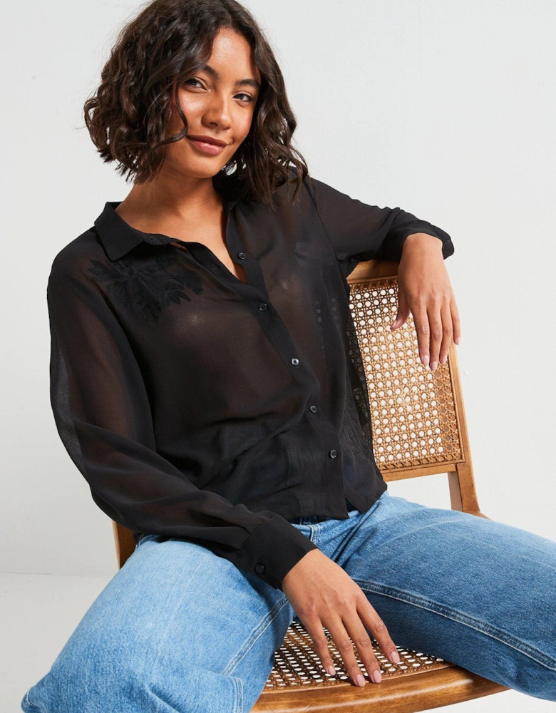 Embroidered Shirt - Black